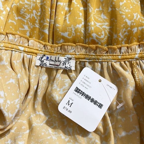 Free people All Tucks printed Bodysuit Size M - Picture 7 of 7